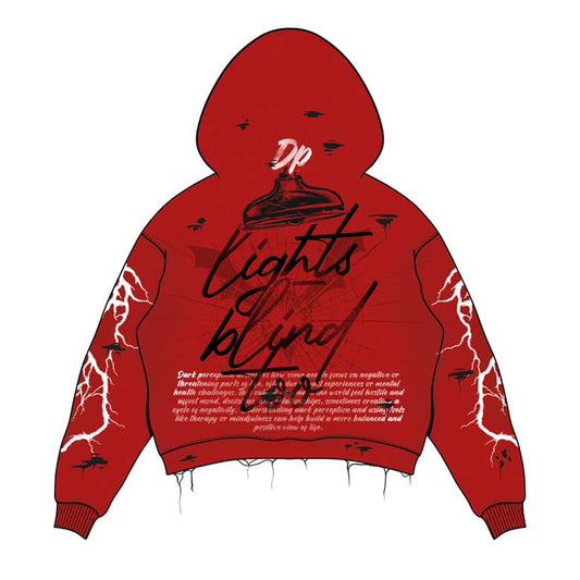 Lightning Graphic Oversized Hoodie – Black & Red Streetwear Edition