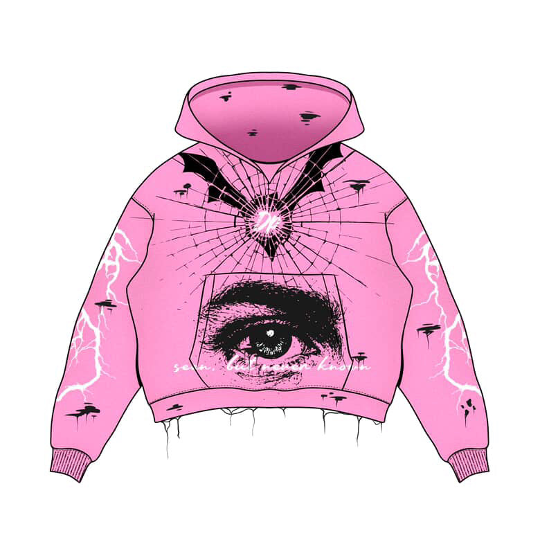 Pink "outburst"Graphic Streetwear Hoodie – Lights Blind Edition