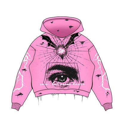Pink "outburst"Graphic Streetwear Hoodie – Lights Blind Edition