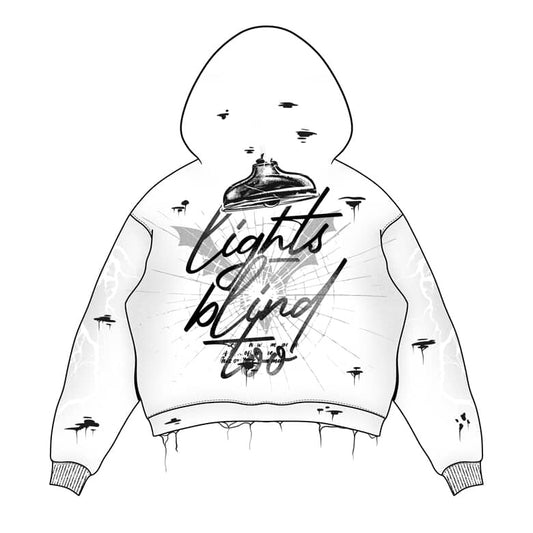 White Aesthetic Graffiti Hoodie – Lights Blind You Design