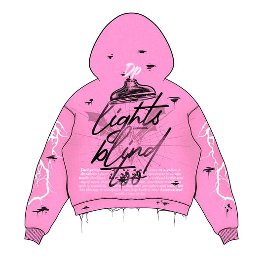 Pink "outburst"Graphic Streetwear Hoodie – Lights Blind Edition
