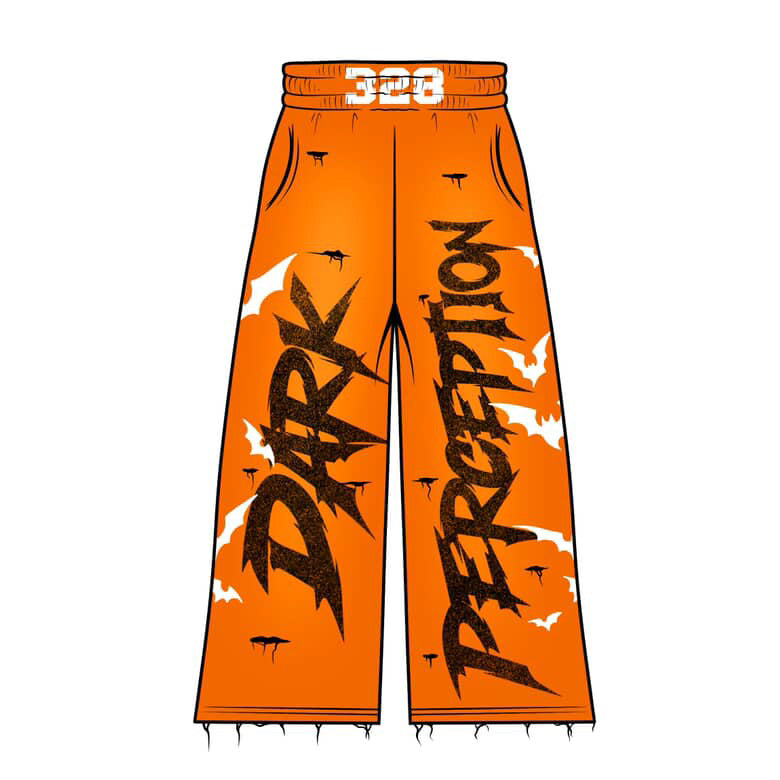 Dark Perception Wide-Leg Streetwear Pants Orange Edition