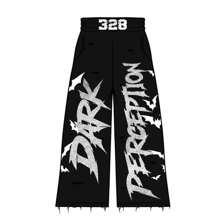 Black Gothic Wide-Leg Pants – Bat & Dark Aesthetic Edition