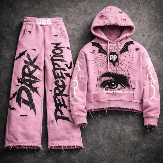 'Pink outburst " Oversized Graffiti Hoodie + Pants Matching Co-ord Set